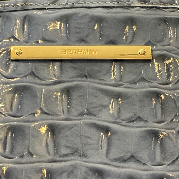 Brahmin Blue Croc-Embossed Tote - Picture 2 of 9